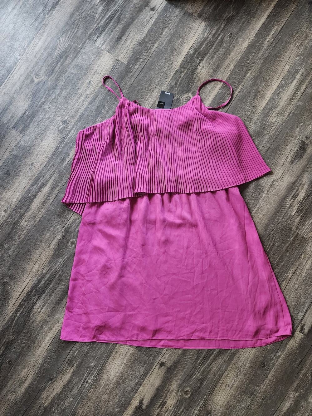 NEW! Mossimo Womens XL Dress Pleated Pink Sleeveless Spring Summer Mini Sundress
